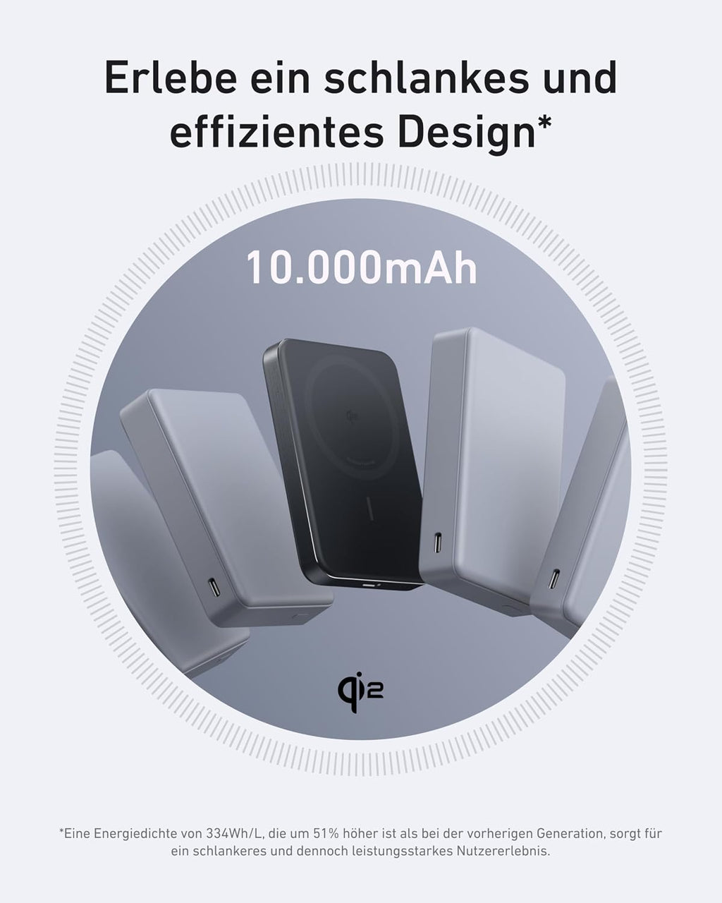 Anker MagGo Flache magnetische Powerbank 10000mAh Qi2 15W