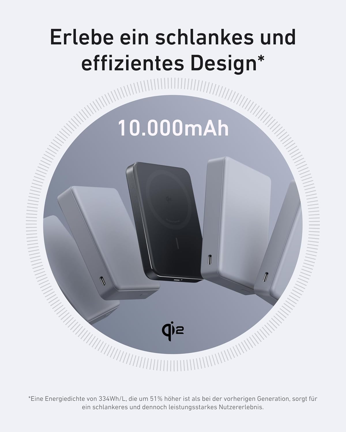 Anker MagGo Flache magnetische Powerbank 10000mAh Qi2 15W