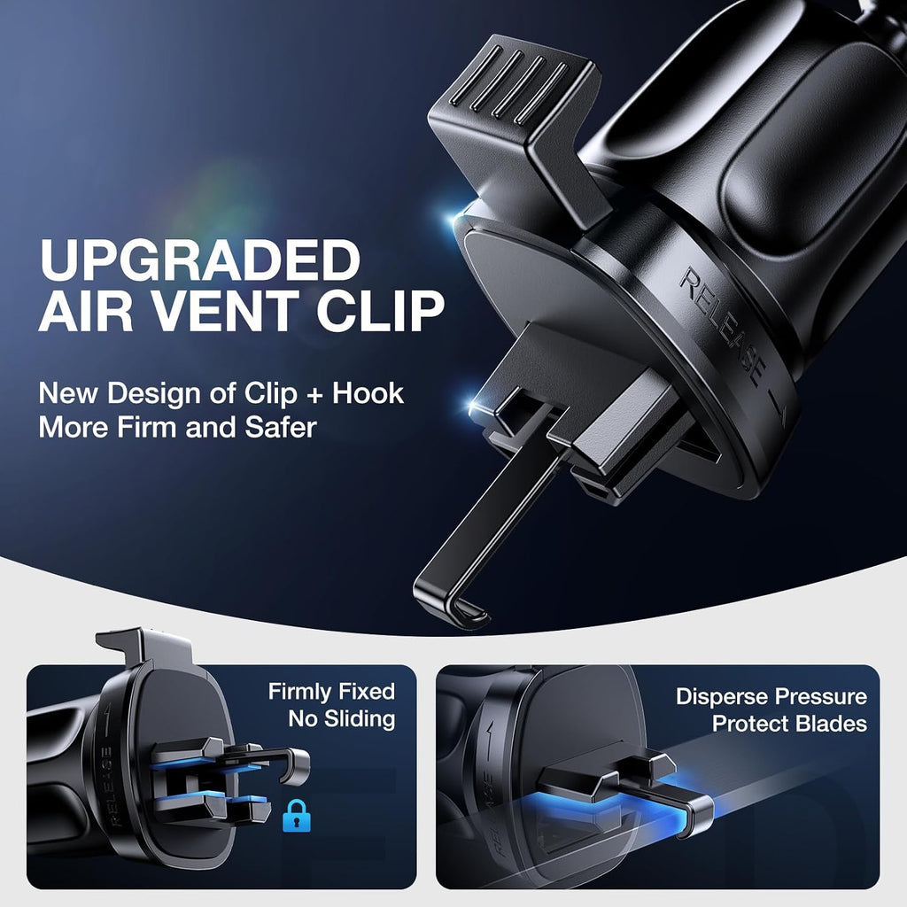 Miracase [2026 Upgraded Handyhalterung Auto Handy Halterung,Universal Car Phone Holder[Stärkste Saugnapf & Lüftungshaken] 360° Drehbar kfz autohalterung Lautsprecher für iPhone Samsung Galaxy Google