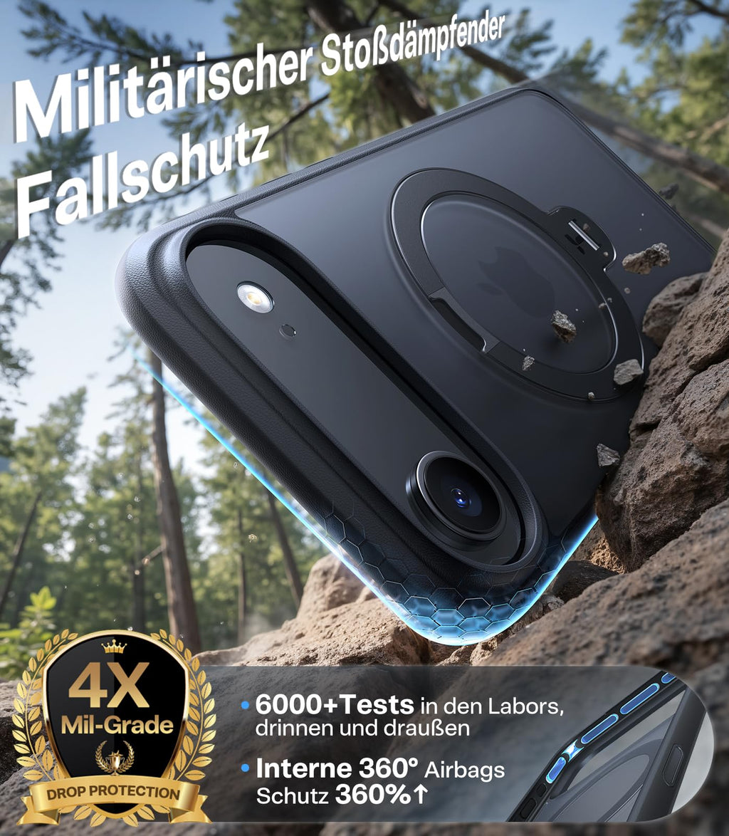 TORRAS Ostand Q3 Spin für iPhone 18 Pro Hülle für MagSafe 360°Stand Schwarz