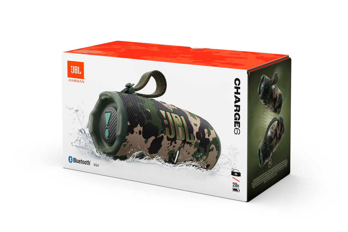 JBL Charge 6, Tragbarer Bluetooth-Lautsprecher, IP68 Zertifiziert -Schwarz