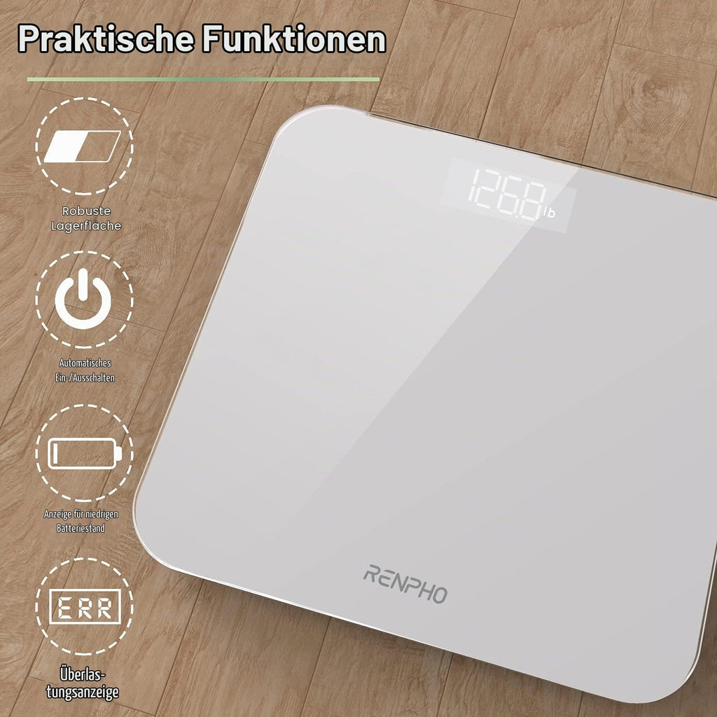 RENPHO Personenwaage, Körperwaage mit Hochpräzisions-Sensoren
