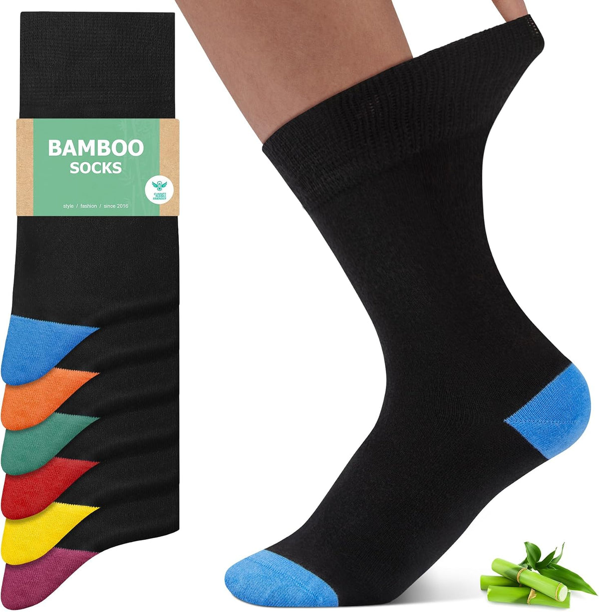 FALARY Chaussettes Bambou Homme Femme, Lot de 6/12 Chaussettes