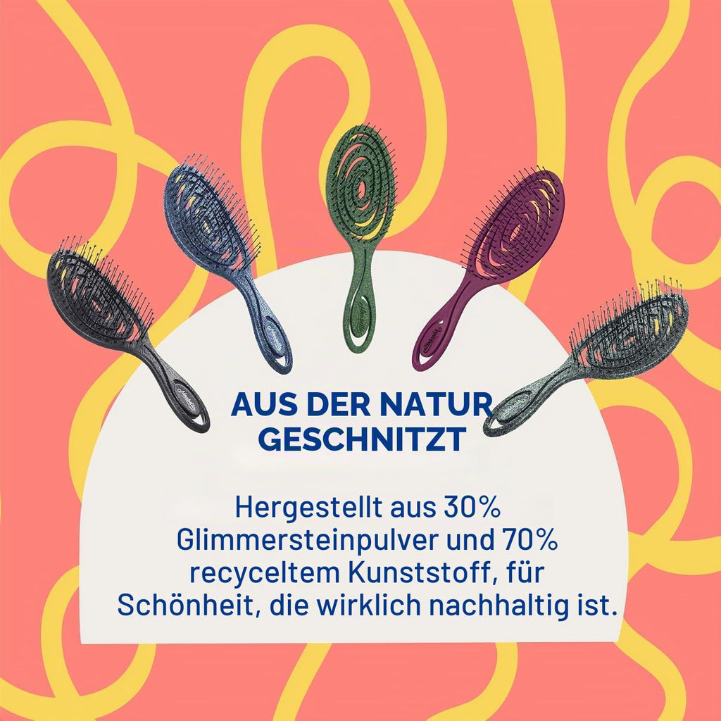 Ninabella Haarbürste ohne Ziepen - Detangler Bürste, Entwirrbürste & Lockenbürste für feines und langes Haar - Haarbürste Damen Herren Kinder - für nasse und trockene Haare - Limettengrün