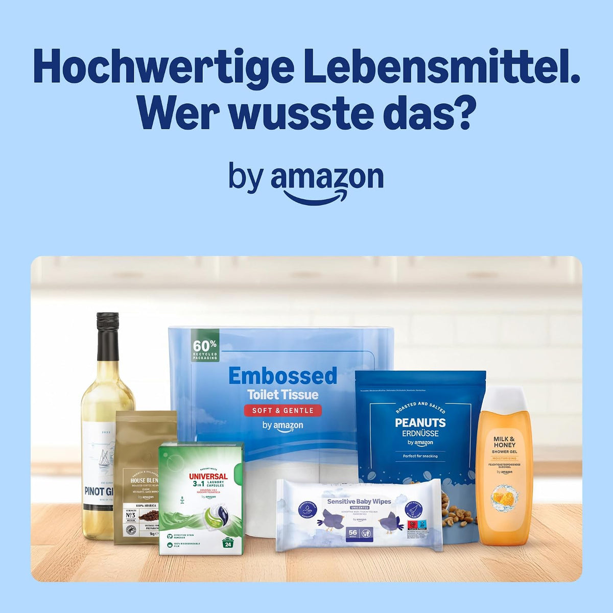 by Amazon Küchenrolle, 3-lagig, 4 Rollen (4 Rollen, 1-er Pack), 64 Blätter pro Rolle, FSC-Zertifiziert