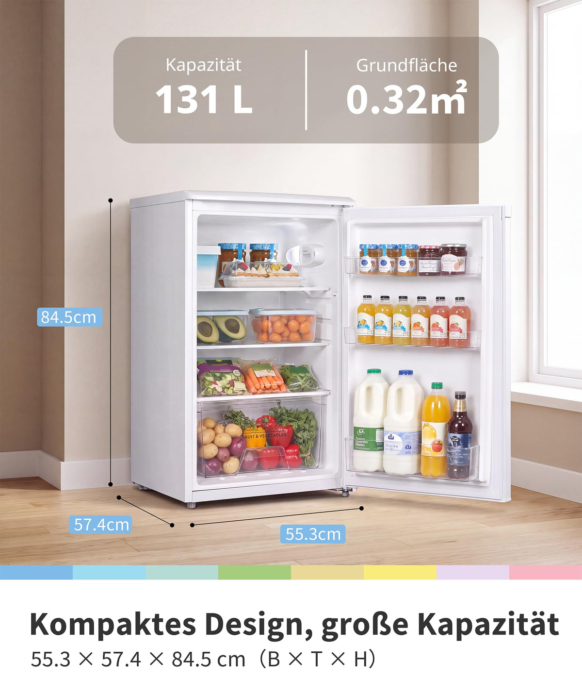 Comfee 113L kühlschrank mit gefrierfach, 35dB, Inverter Kompressor, EEK D