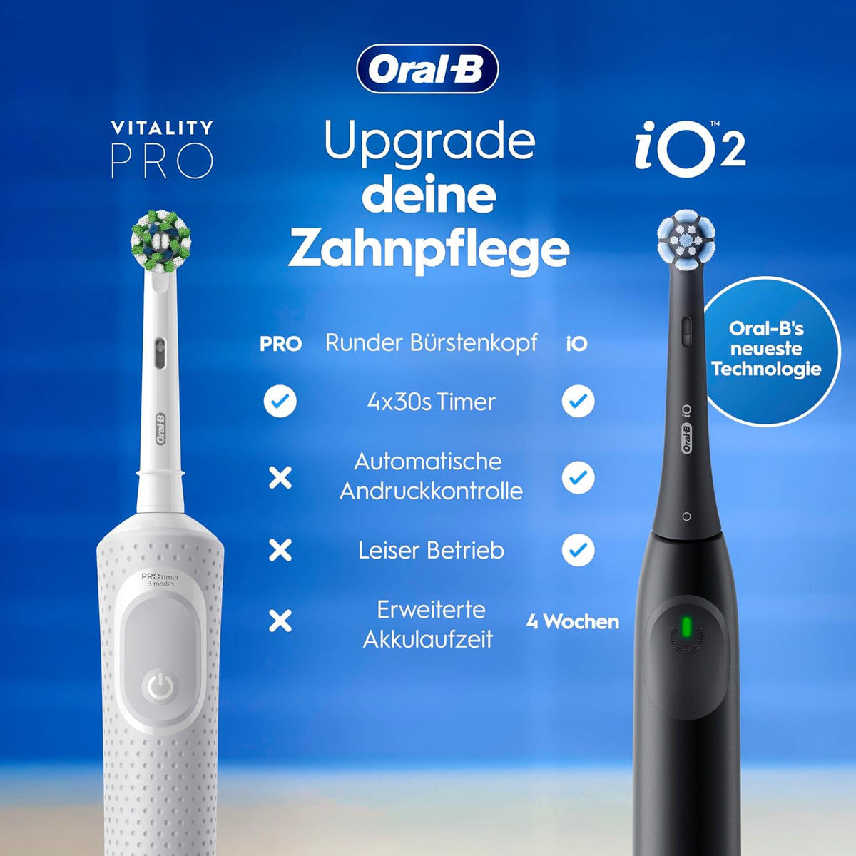 Oral-B Vitality Pro Elektrische Zahnbürste/Electric Toothbrush, 3 Putzmodi für Zahnpflege & Protect X Clean Zahnbürstenkopf, Geschenk Mann/Frau, Designed by Braun, schwarz, 1 stück (1er Pack)