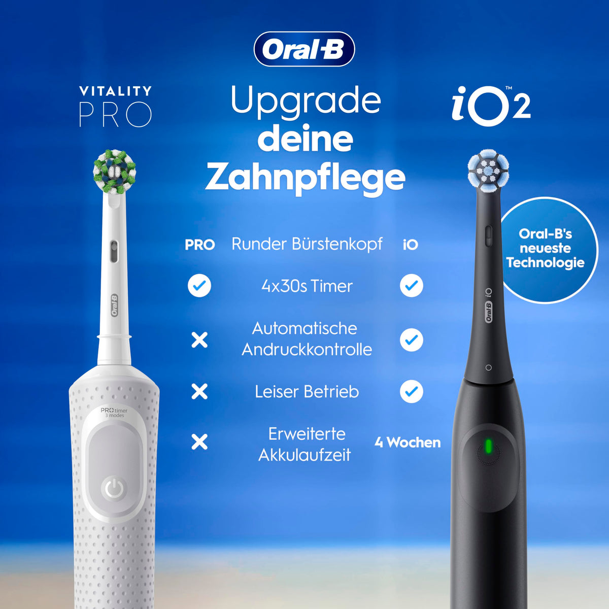 Oral-B Vitality Pro Elektrische Zahnbürste/Electric Toothbrush, 3 Putzmodi für Zahnpflege & Protect X Clean Zahnbürstenkopf, Geschenk Mann/Frau, Designed by Braun, schwarz, 1 stück (1er Pack)