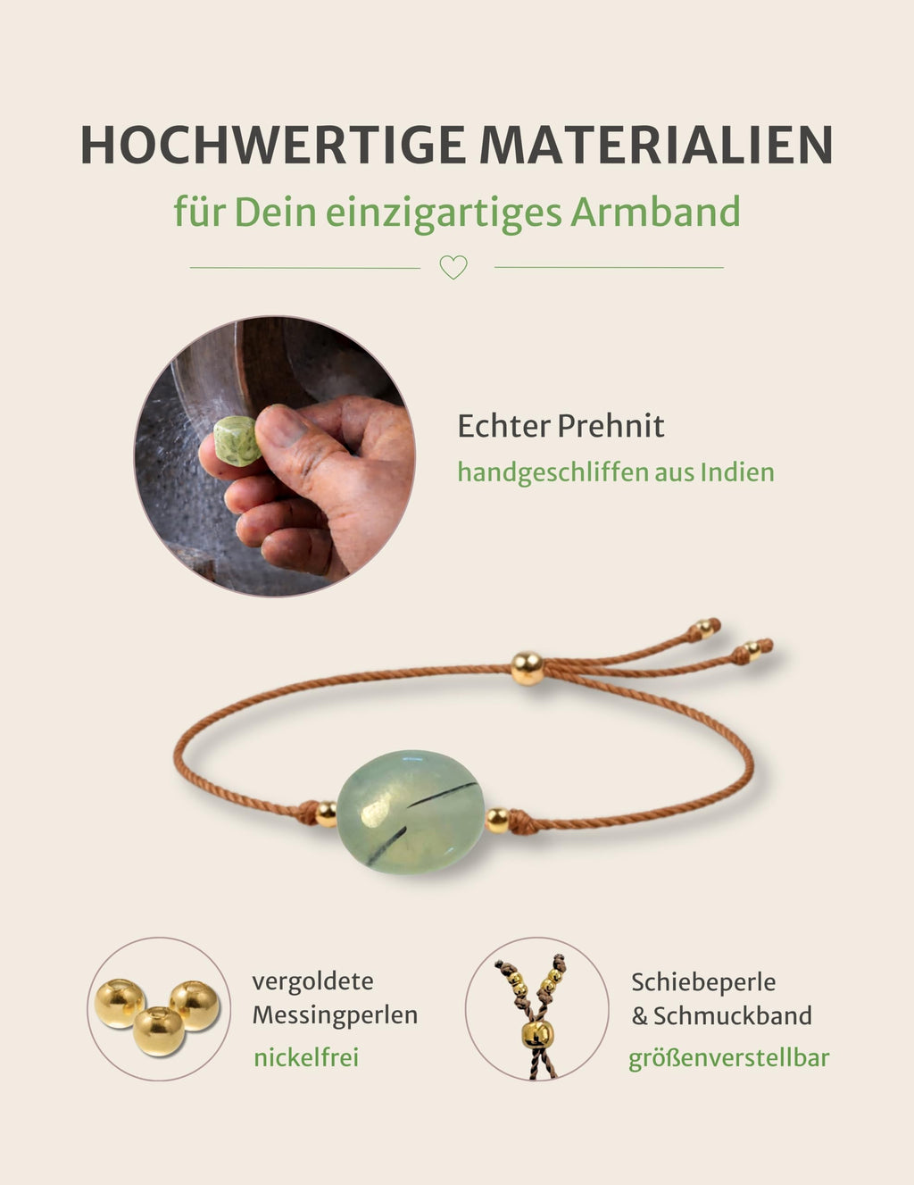happymaker Edelstein Armband Damen als Kraftgeber, handmade in Deutschland