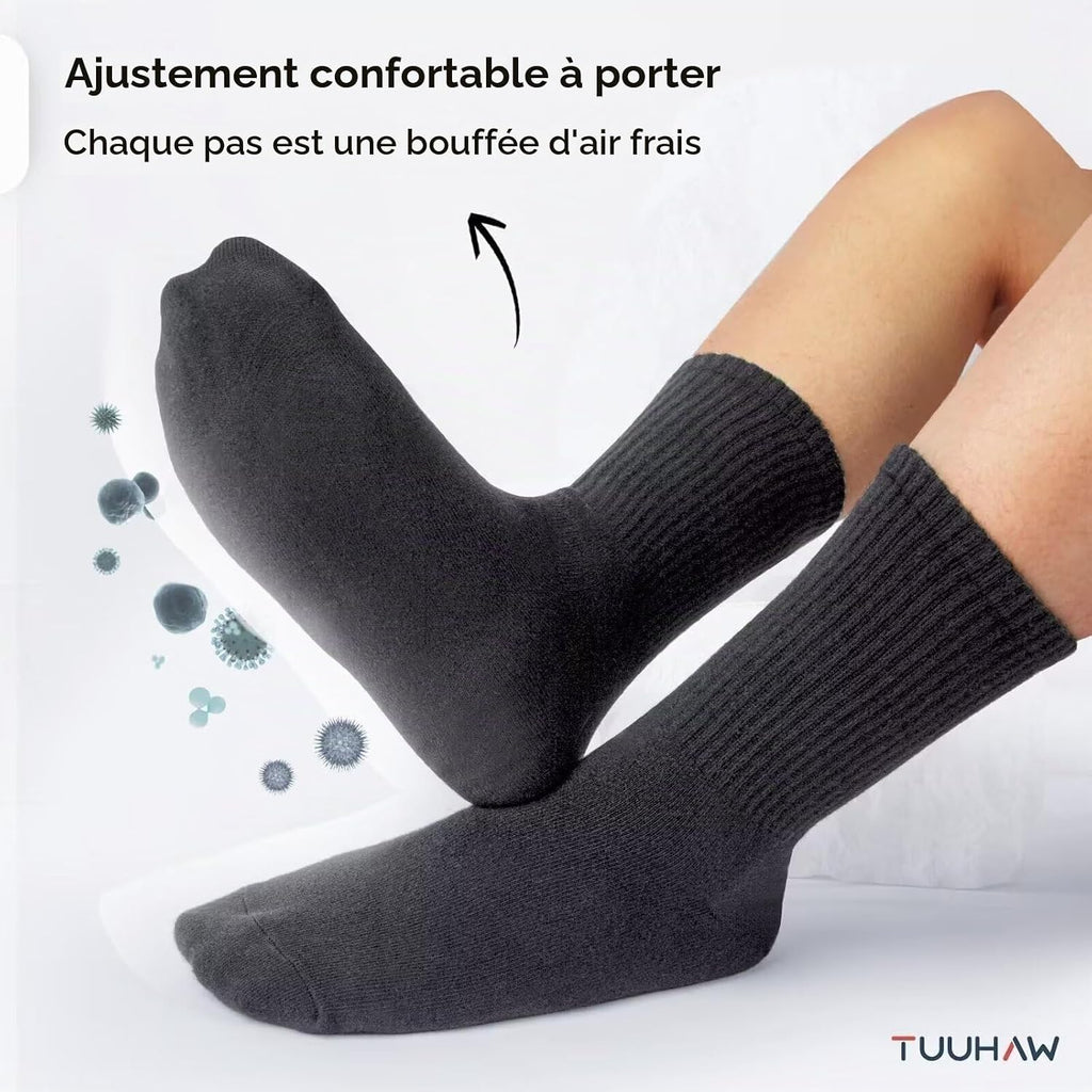 Chaussettes Homme Femme Coton Sport Tennis Course Golf (Lot de 6/12)