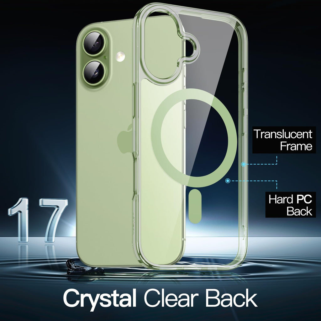 JETech Magnetische Hülle für iPhone 17, Durchsichtig