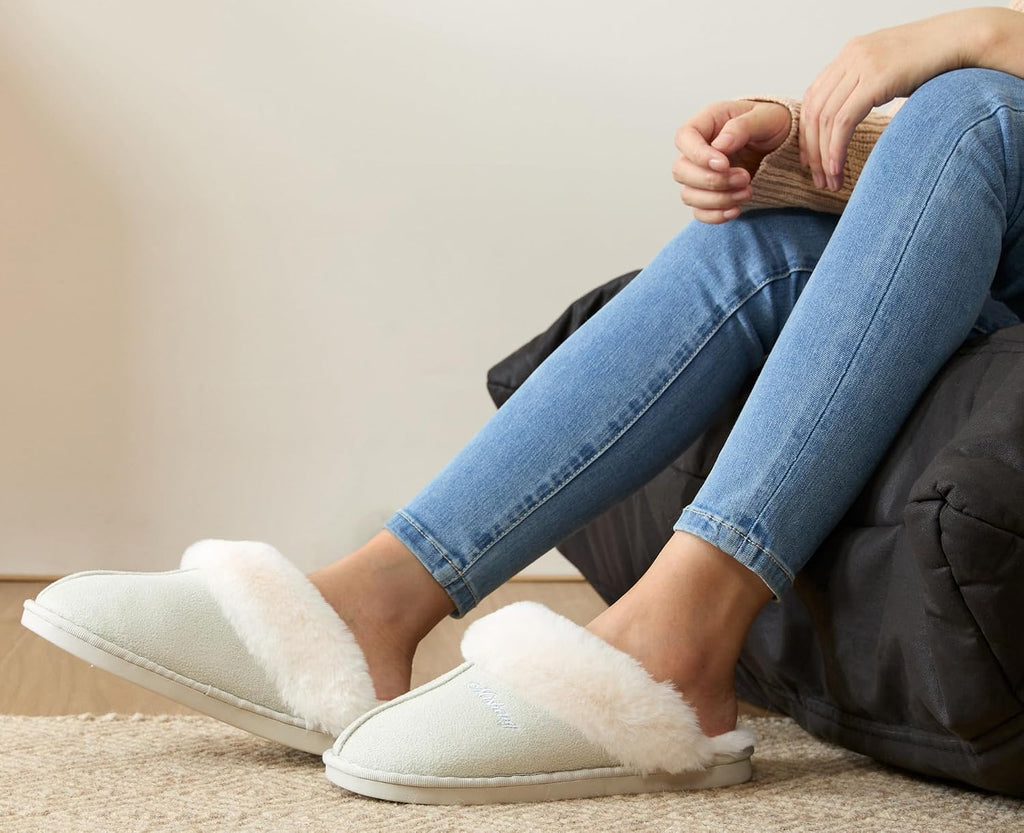 Misolin Damen Herren Hausschuhe Winter Warme Pantoffeln mit Memory-Schaum