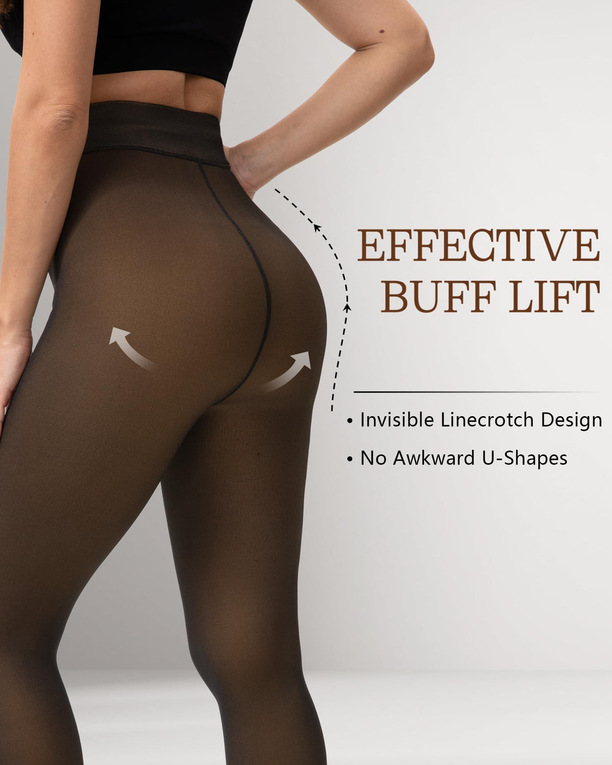 HONGTEYA 2 Pairs Fleece Lined Tights Women - Warm Sheer Pantyhose Fake Translucent Tights Winter Thermal Leggings