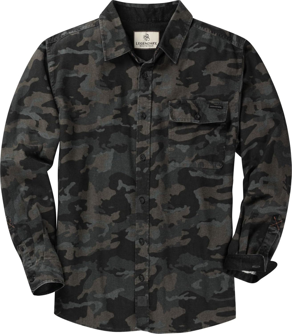 Legendary Whitetails Herren-Langarm-Flanellhemd mit Knopfleiste aus 100 % Baumwolle