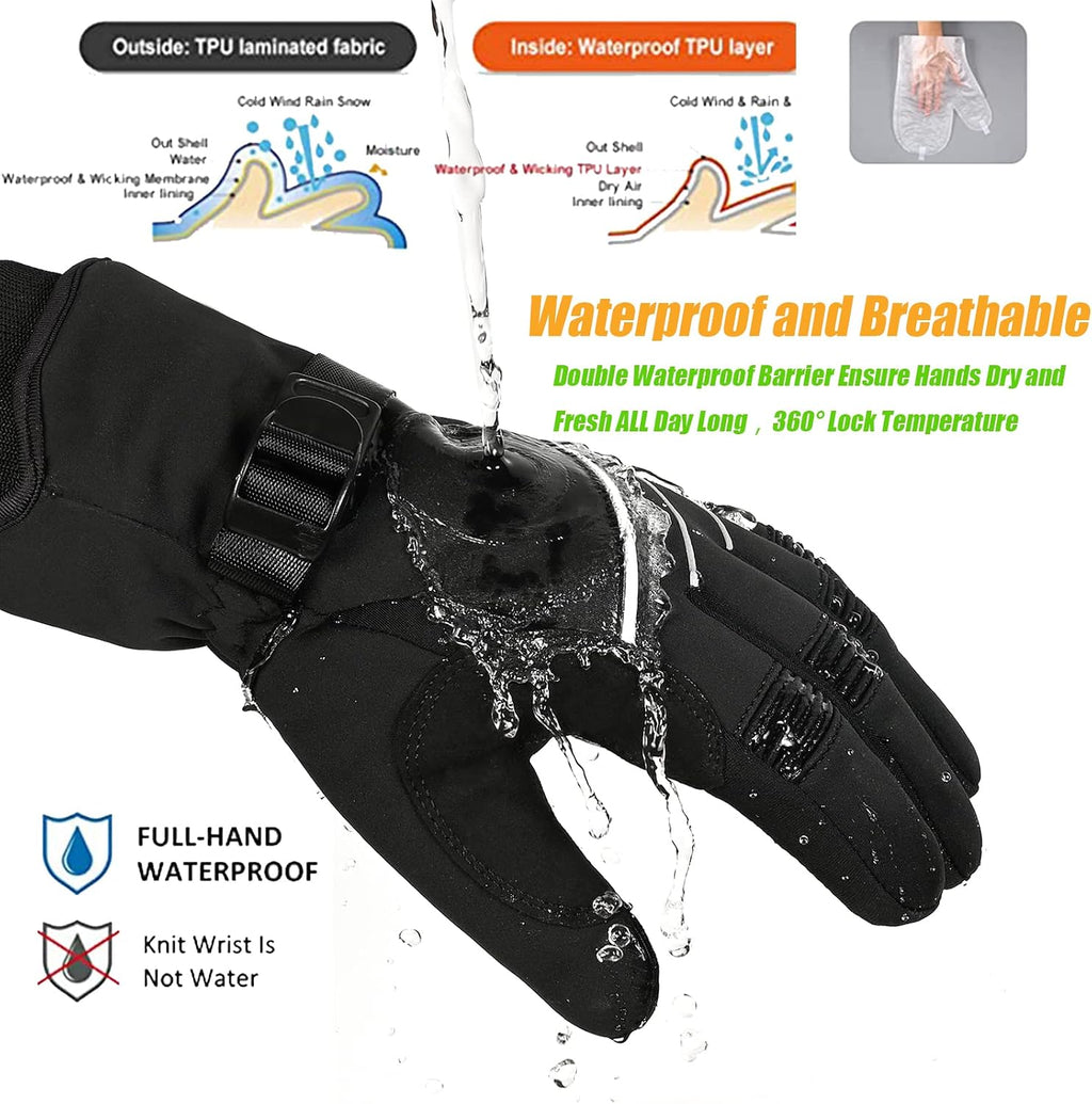 Winterhandschuhe Wasserdicht-30°F 3M Thinsulate Skihandschuhe Warme Touchscreen Handschuhe