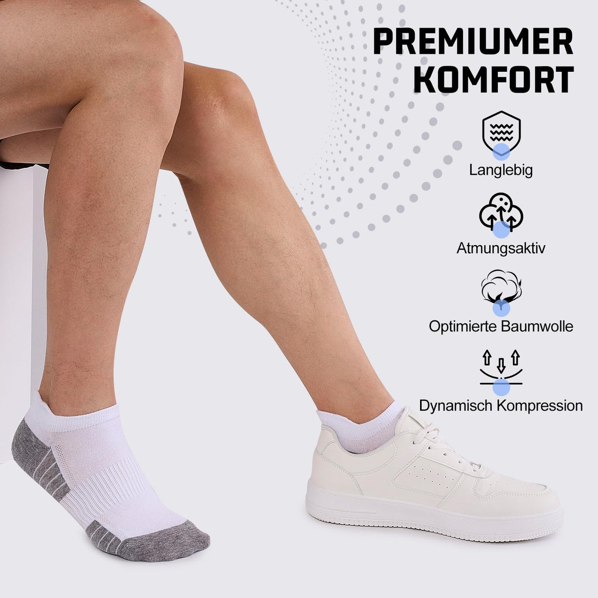 Sneaker Socken Herren Damen 10/20 Paar – Atmungsaktive Sportsocken