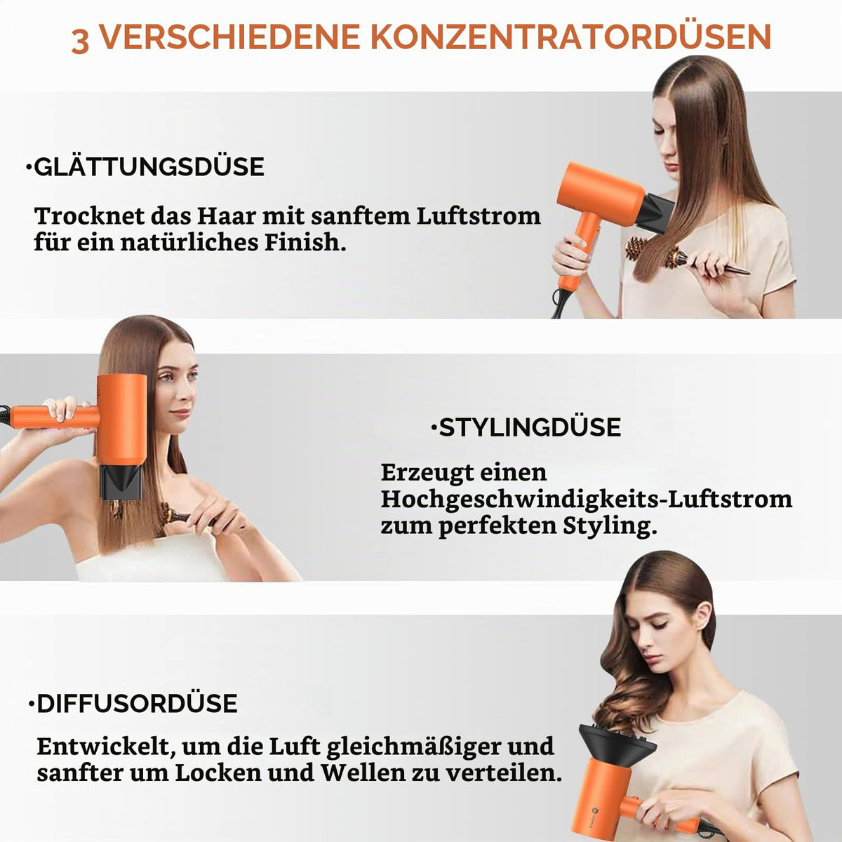 Ionen Föhn AC Motor 1800W Haartrockner slopehill Schnelltrocknen Hair Dryer