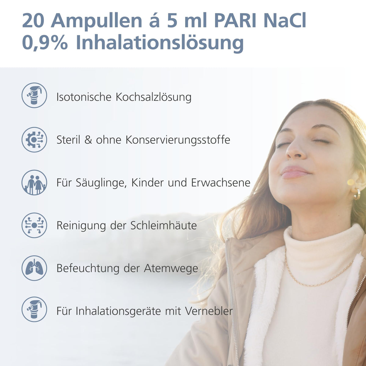 PARI NaCl 0,9% Inhalationslösung - isoton (0,9% Kochsalz),60 x 2,5 ml