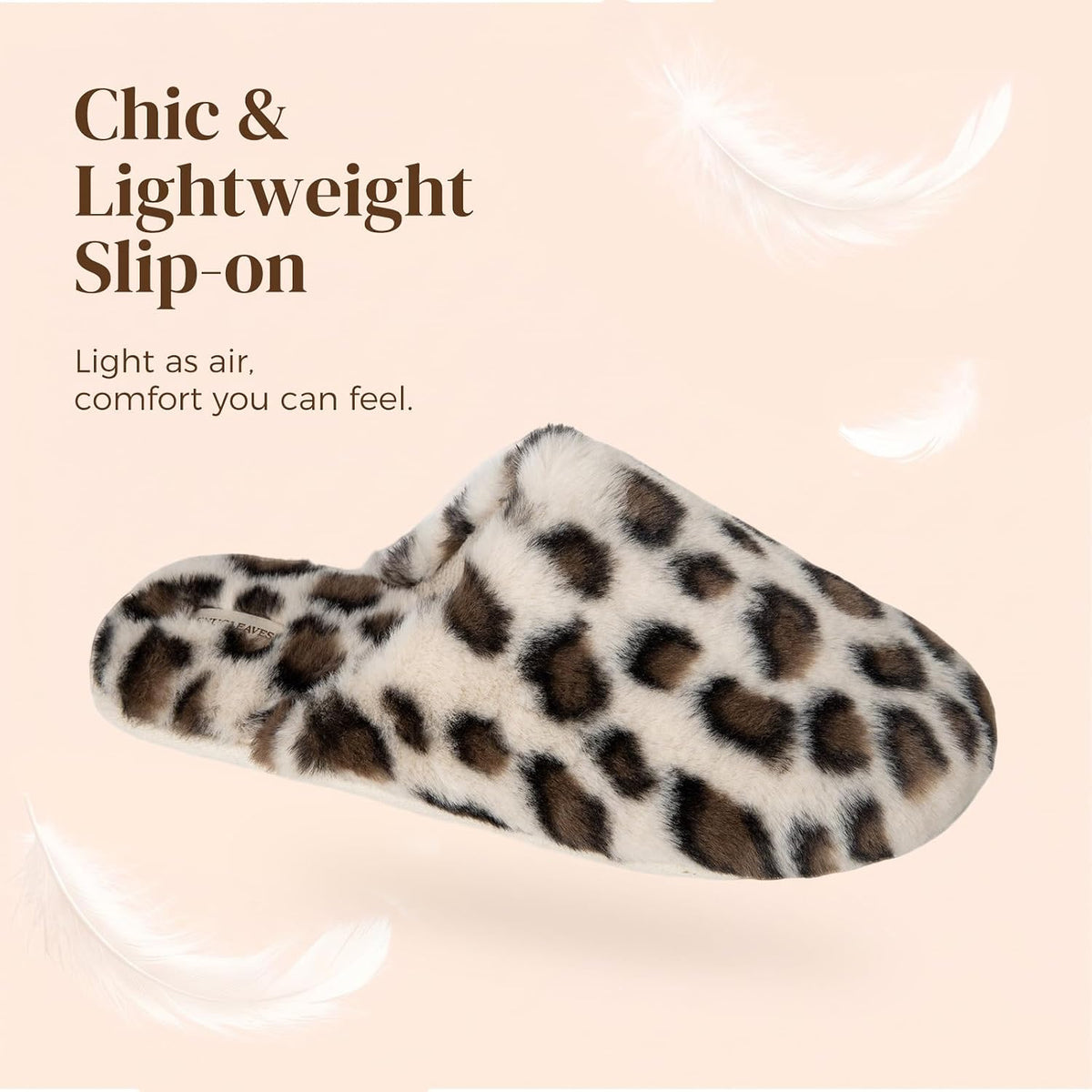 Snug Leaves Women's Fuzzy Scuff Slippers Memory Foam Non-slip House Shoes
