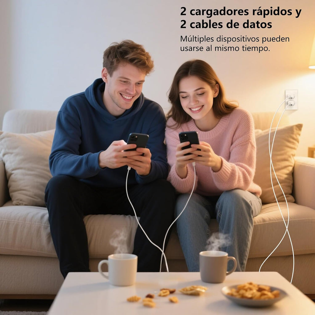 2 Pack 20W USB C Schnellladegerät PD 3.0 für iPhone & iPad + 2m USB-C Schnellladekabel –Handy Ladegerät& Ladekabel für 17 16 15/17 16 15 Pro/17 16 15 Pro Max, Adapter Stecker für iPad Pro/Air/Mini