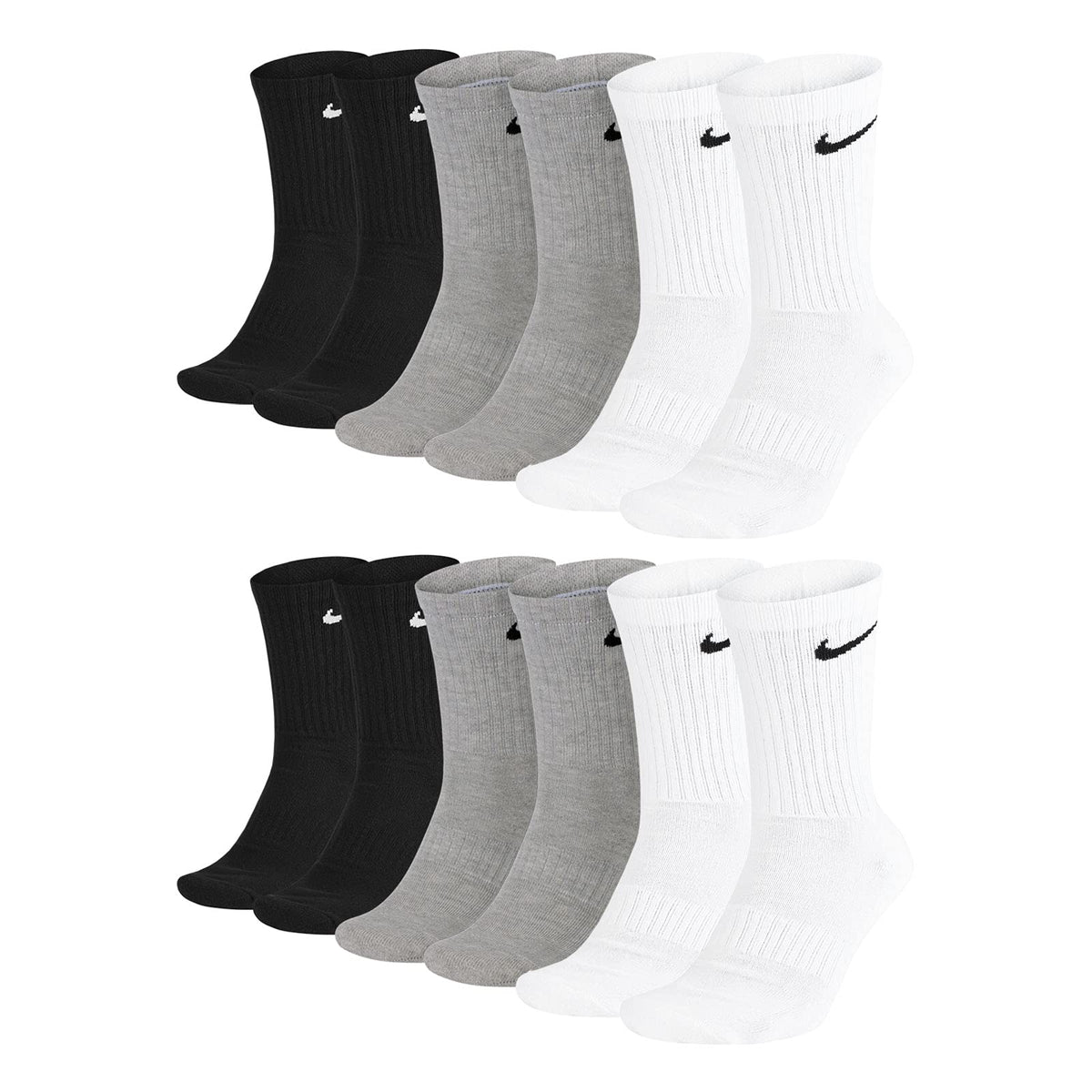 NIKE 6 Paar Socken Herren Damen Weiß Tennissocken Sparset SX7664