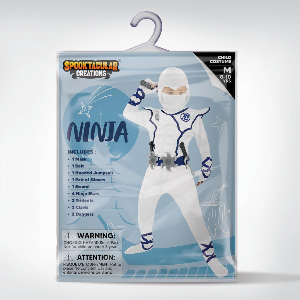 Spooktacular Creations Halloween Ninja Costume, Ninja Outfit Set for Kids, Halloween Costumes for Boys Dress Up Party
