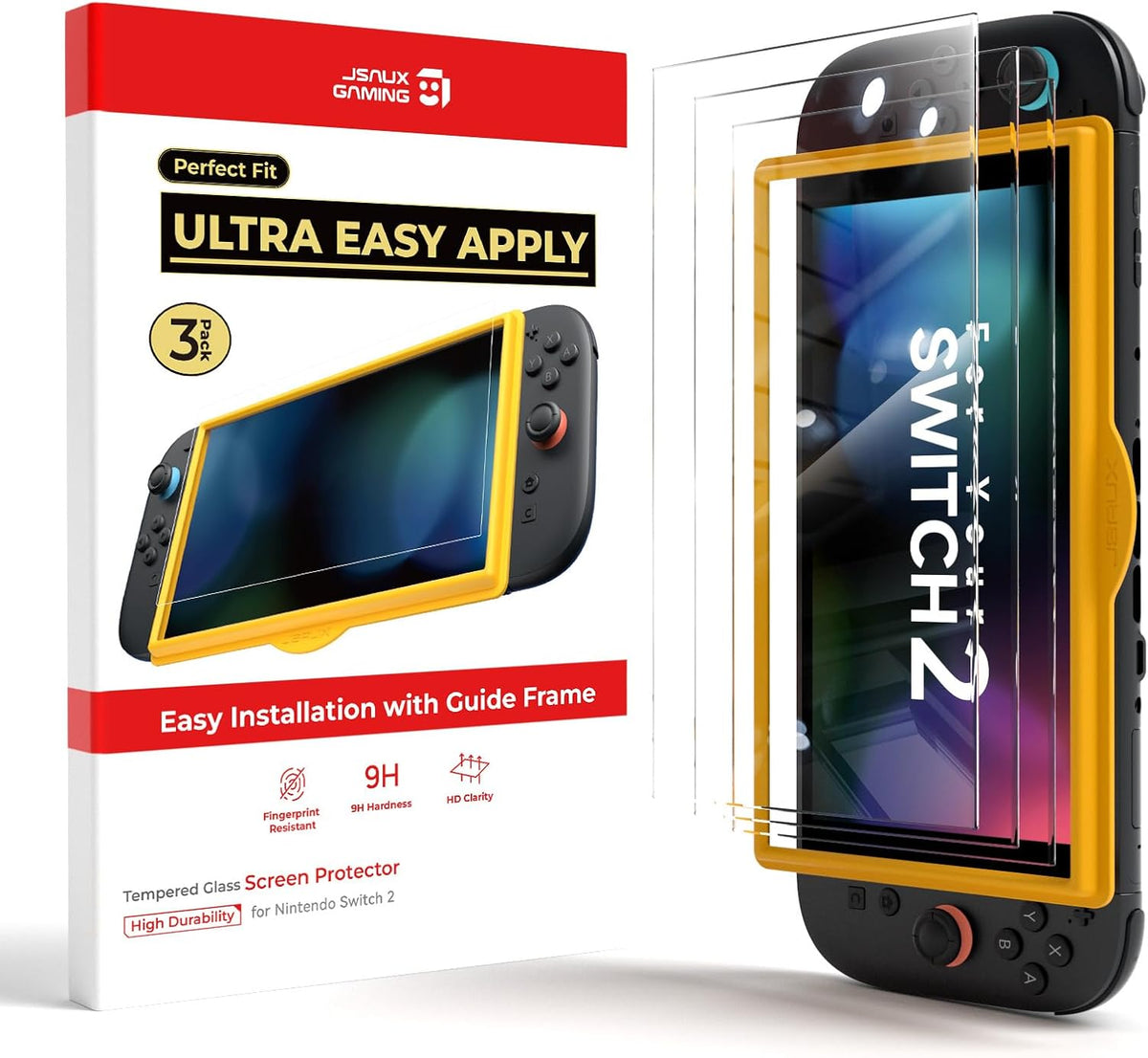 JSAUX 2er-Pack Ultra HD Displayschutz für Nintendo Switch 2