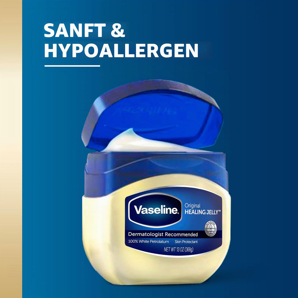 Vaseline Original Petroleum Jelly Moisturruiser Hautpflege für rissige, trockene Haut und Ekzemlinderung 6 x 250 ml