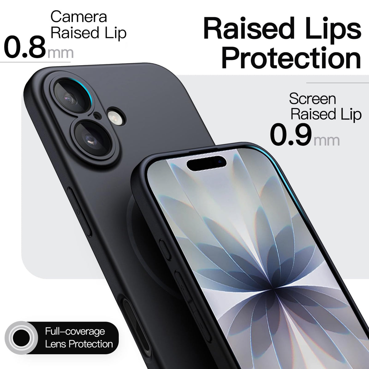JETech Magnetische Dünne Hülle für iPhone 18 Pro, Schwarz