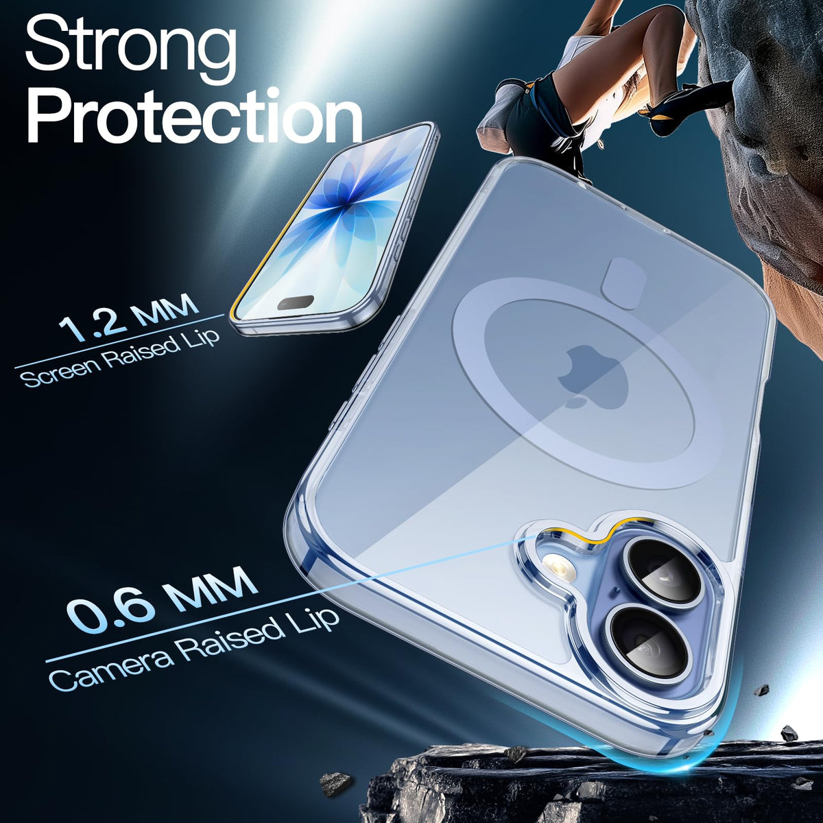 JETech Magnetische Hülle für iPhone 17, Durchsichtig