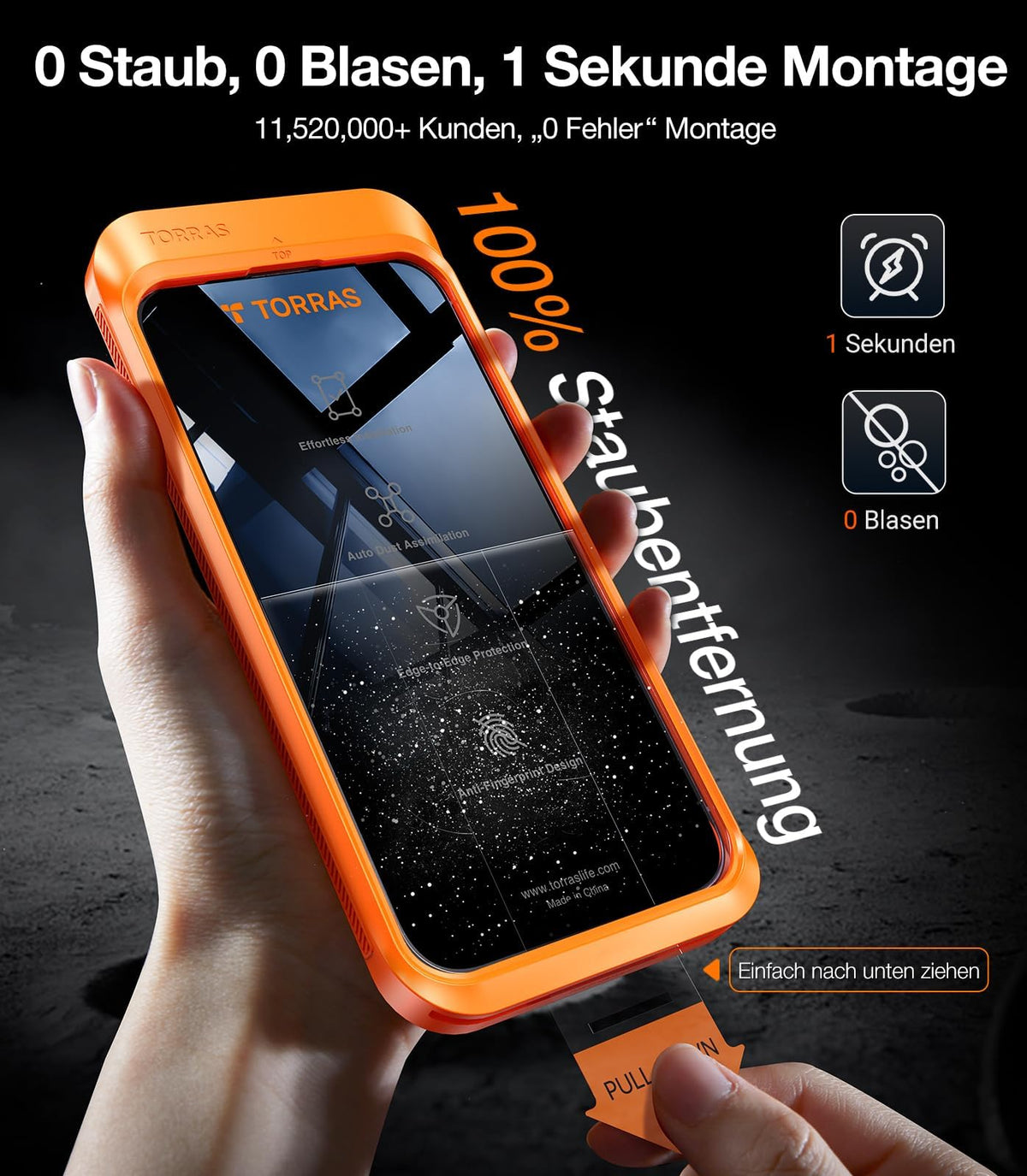 TORRAS für iPhone 18 Pro für Panzerglas TOP 9H+, Auto-Montage, 2 Stück
