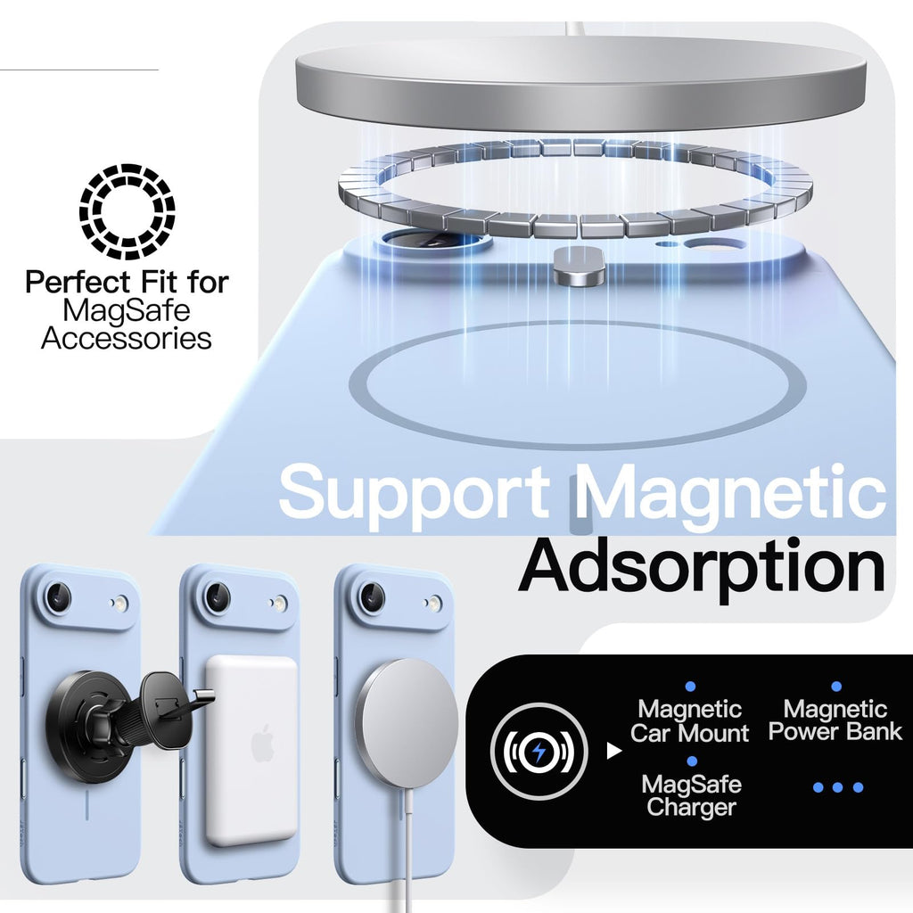 JETech Magnetische Dünne Hülle für iPhone 18 Pro, Schwarz