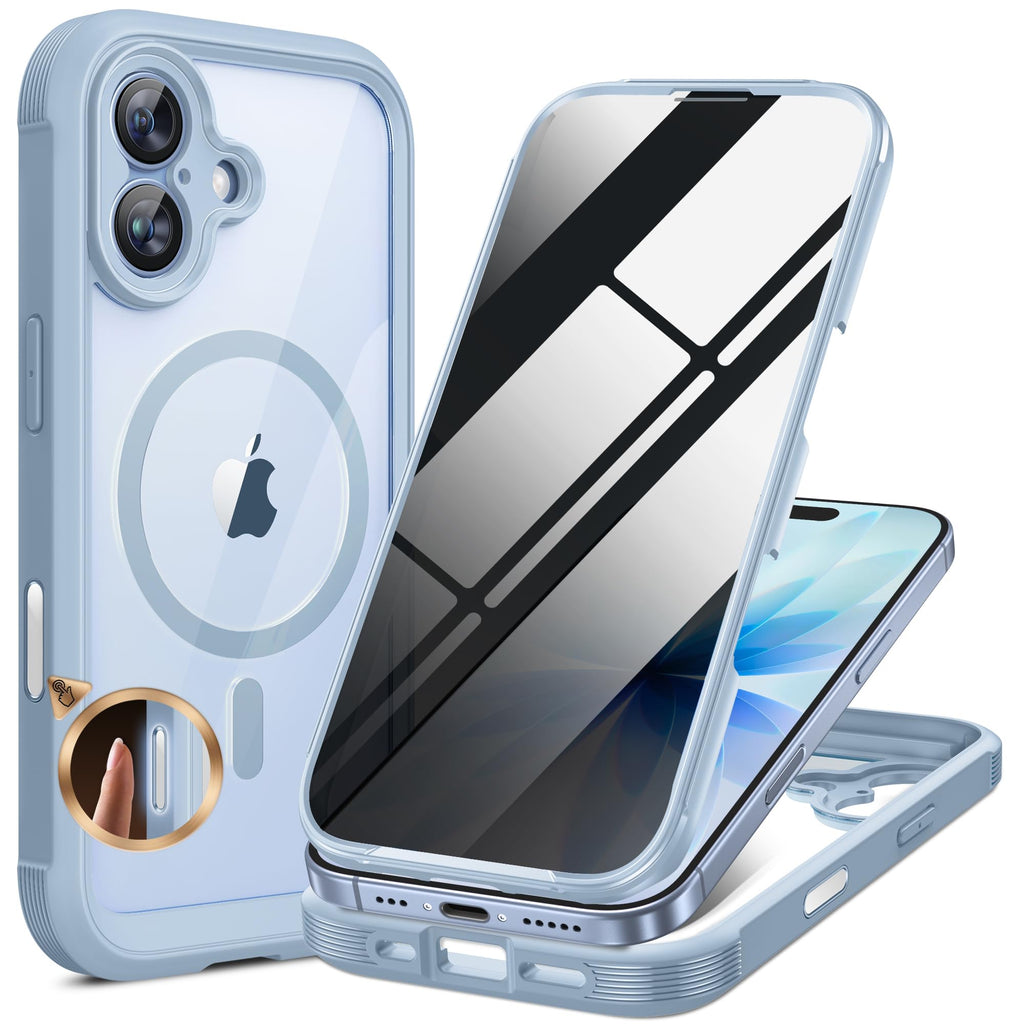 Miracase für iPhone 17 Hülle 6,3 Zoll,360 Grad Komplettschutz,Schwarz