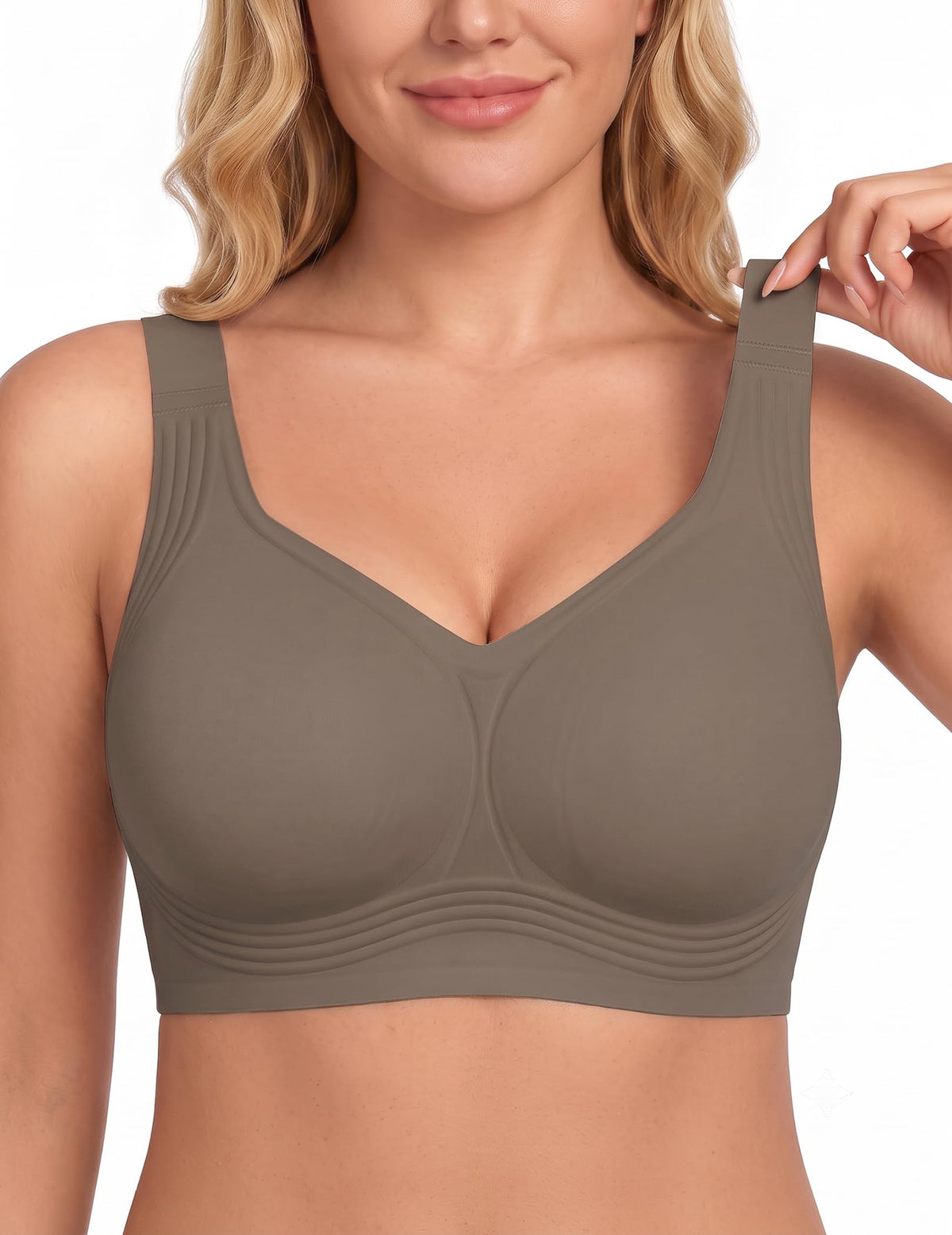 PoseFree Jelly Bras for Women, Wireless No Underwire, Full Coverage Support