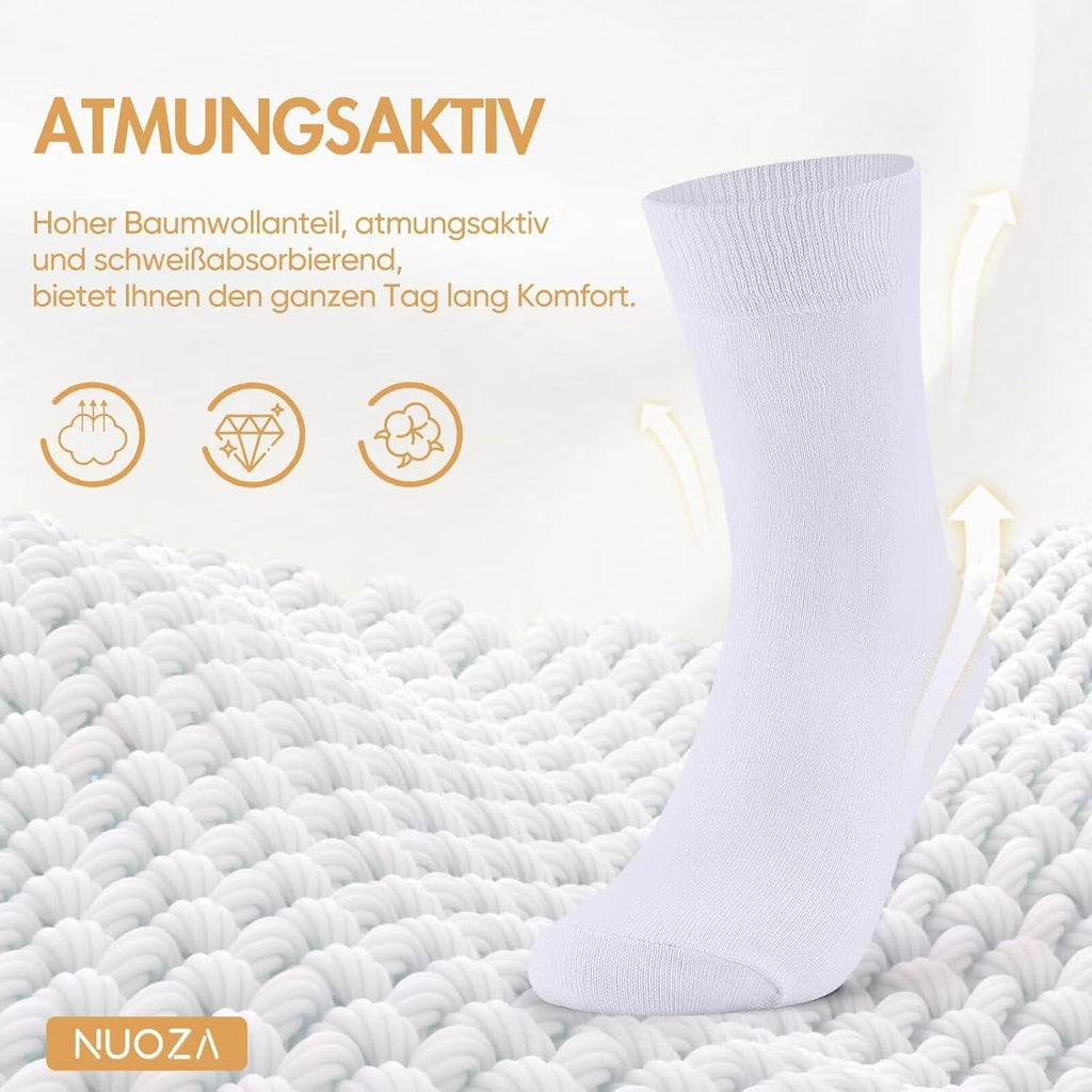 NUOZA 12 Paar Socken Herren Damen Baumwolle Business Atmungsaktive Socks