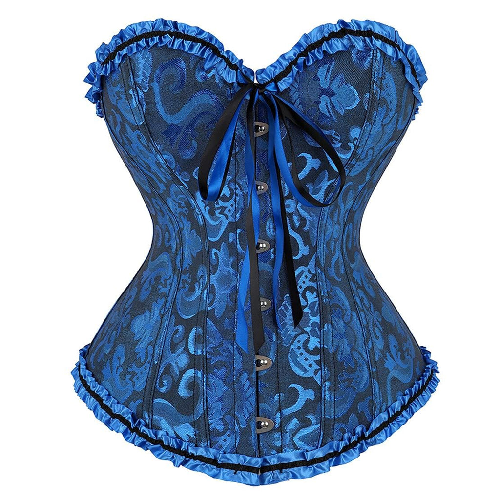Bustier Corset Top for Women | Overbust Lace Up Waist Cincher Shapewear Lingerie