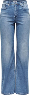 ONLY Damen Jeans Mit Weitem Bein Only Female Jeans mit Weitem Bein Onljuicy-wauw Hohe Taille Weiter Beinschnitt Jeans