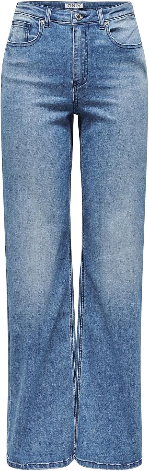 ONLY Damen Jeans Mit Weitem Bein Only Female Jeans mit Weitem Bein Onljuicy-wauw Hohe Taille Weiter Beinschnitt Jeans