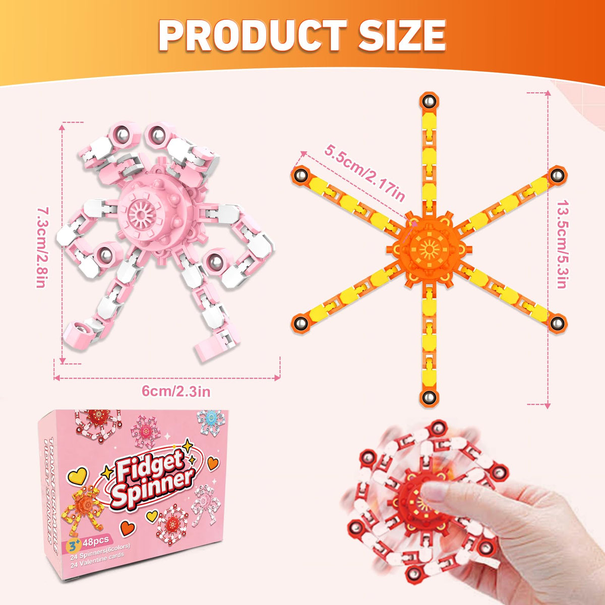 Transformable Fidget Spinners,30PCS Funny Sensory Fidget Toys for Kids