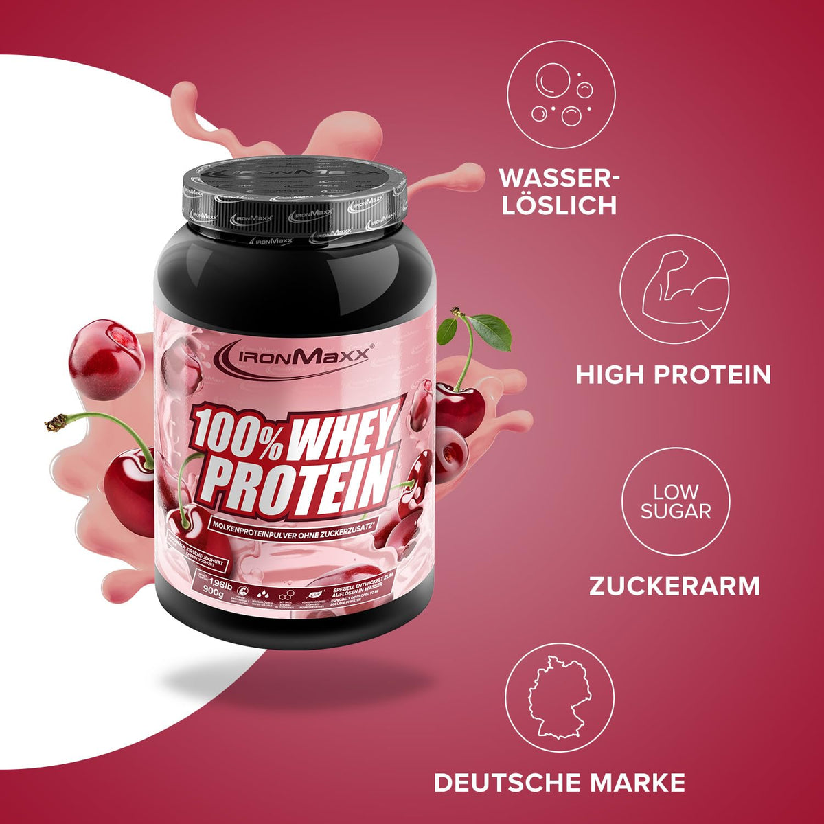 IronMaxx 100% Whey Protein Pulver - French Vanilla 500g Beutel | zuckerreduziertes, wasserlösliches Eiweißpulver aus Molkenprotein | viele verschiedene Geschmacksrichtungen