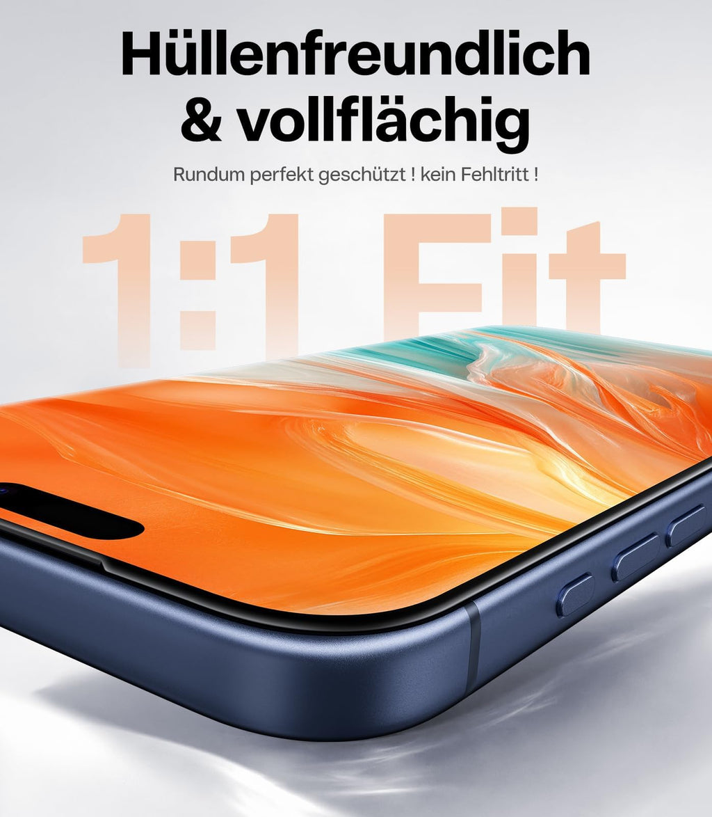 TORRAS für iPhone 18 Pro für Panzerglas TOP 9H+, Auto-Montage, 2 Stück
