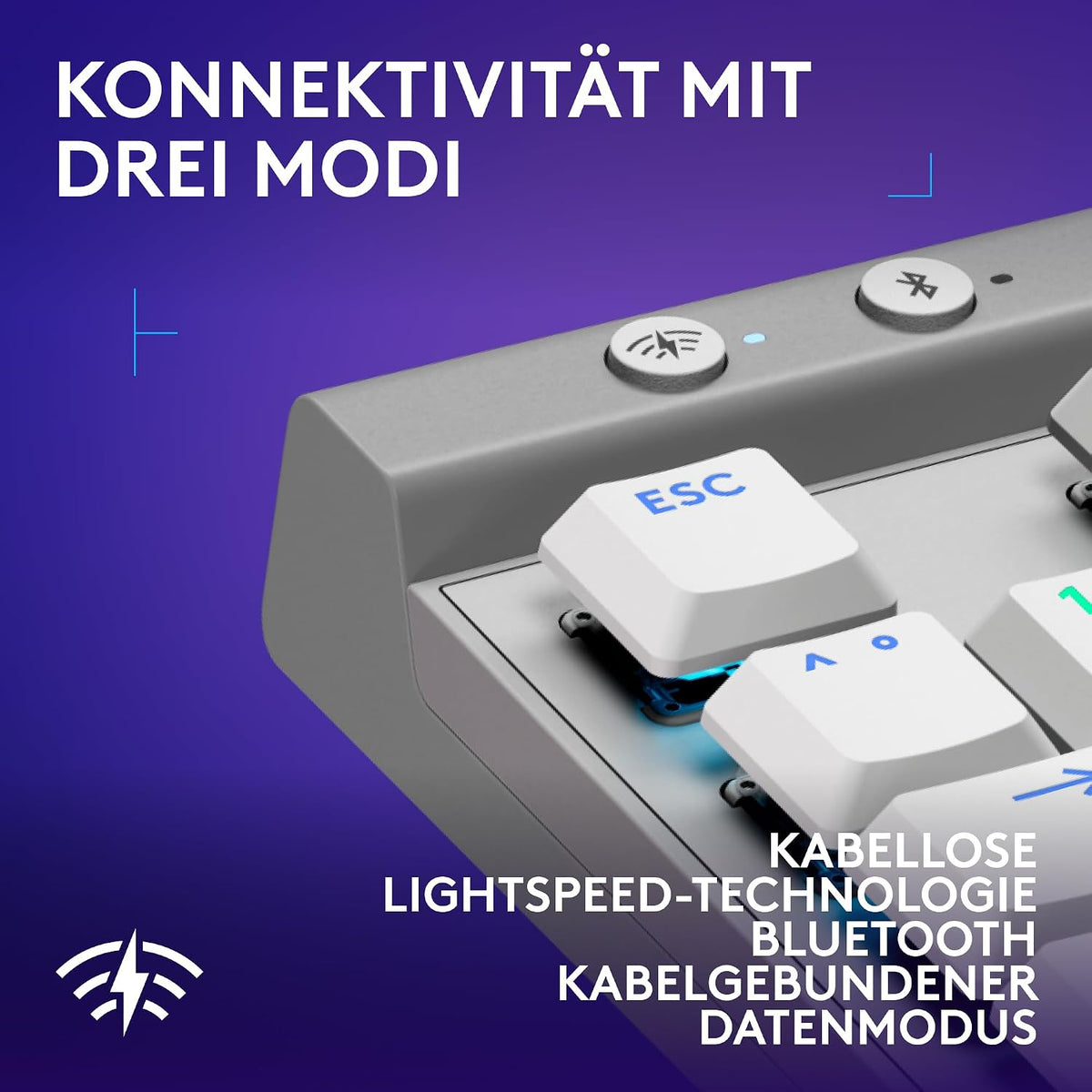 Logitech G G515 LIGHTSPEED TKL kabellose flache Gaming-Tastatur (Schwarz)