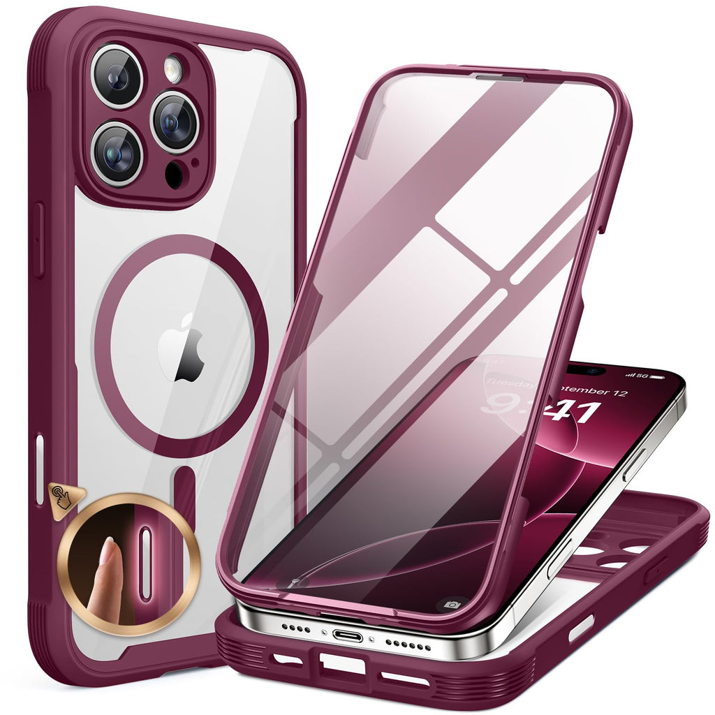 Miracase für iPhone 17 Hülle 6,3 Zoll,360 Grad Komplettschutz,Schwarz