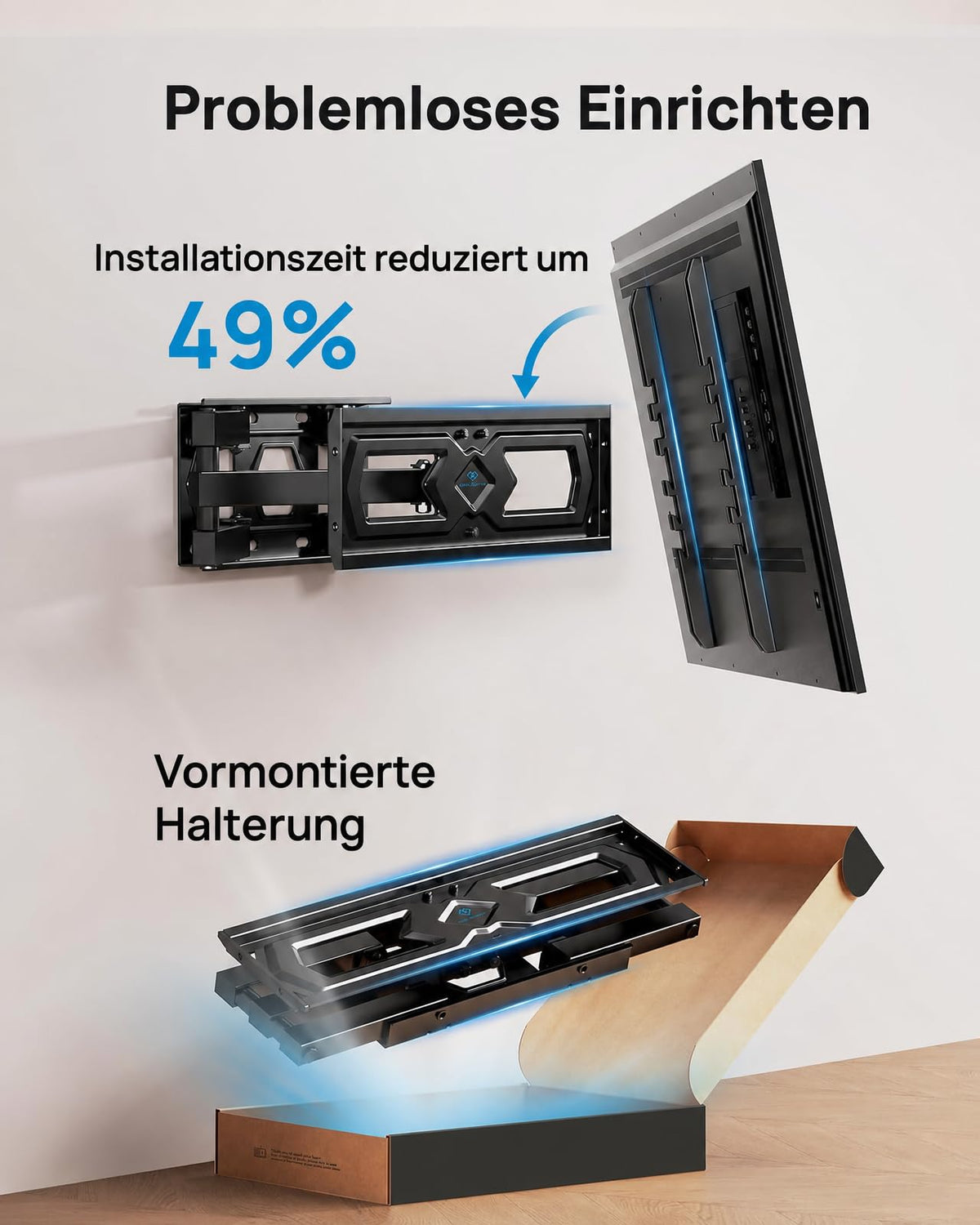 PERLESMITH TV-Wandhalterung, TV-Wandhalterung für 26-70 Zoll Fernseher, 45 kg