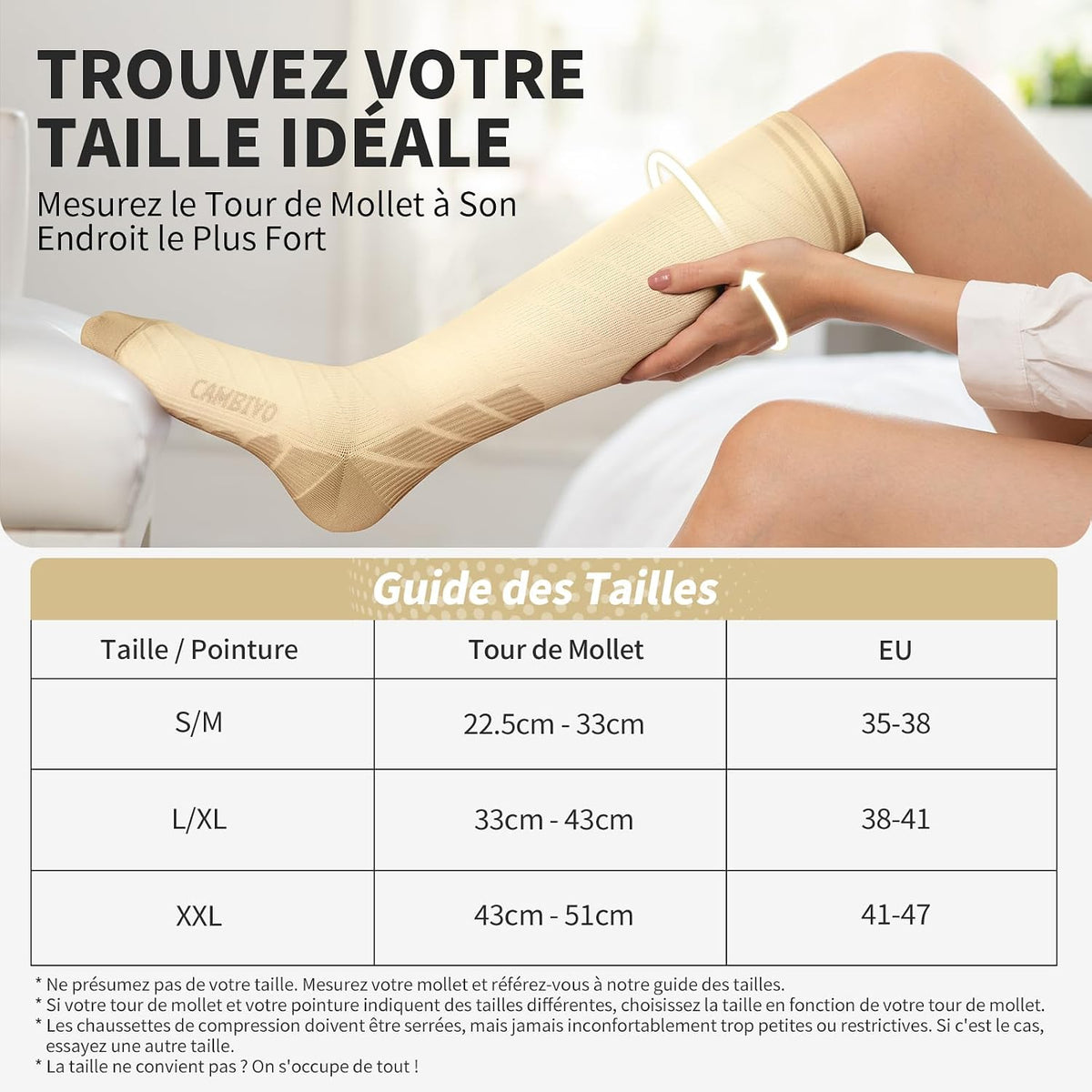 CAMBIVO Bas de Contention Femme Homme 3Paires, Chaussettes de Compression 20-30mmHg, Chaussette Contention Classe 2, pour Circulation Sanguine, Course a Pied, Voyage Avion, Sport, Running, Infirmiere
