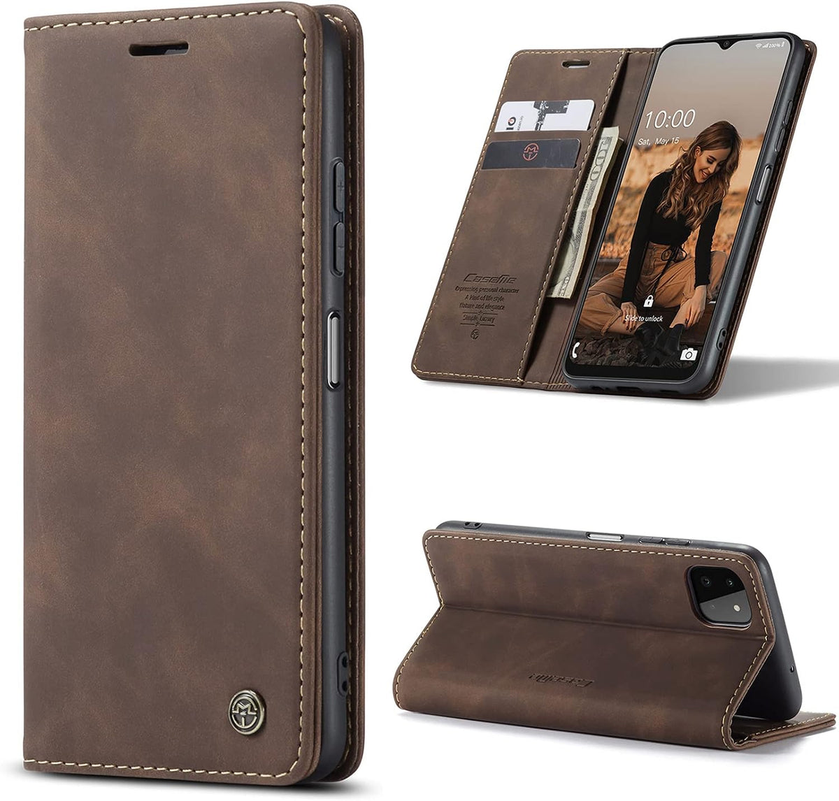 Handyhülle für Honor Magic 6 Pro hülle Premium PU klapphülle RFID Lederhülle Faltbare Schutzhülle Kartenfach Standfunktion Handytasche hülle Honor Magic 6 Pro 5G - Schwarz