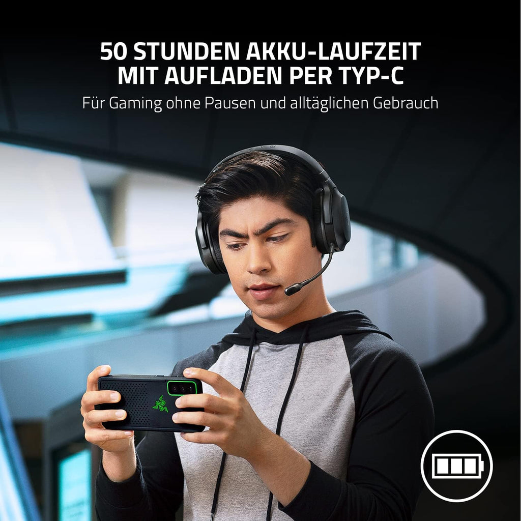 Razer Barracuda X - Kabelloses Multiplattform-Headset für Gaming und Mobile Geräte (SmartSwitch Dual Wireless, Triforce 40mm, Mikrofon mit Nierencharakteristik, 50h Akku, USB-C) Schwarz