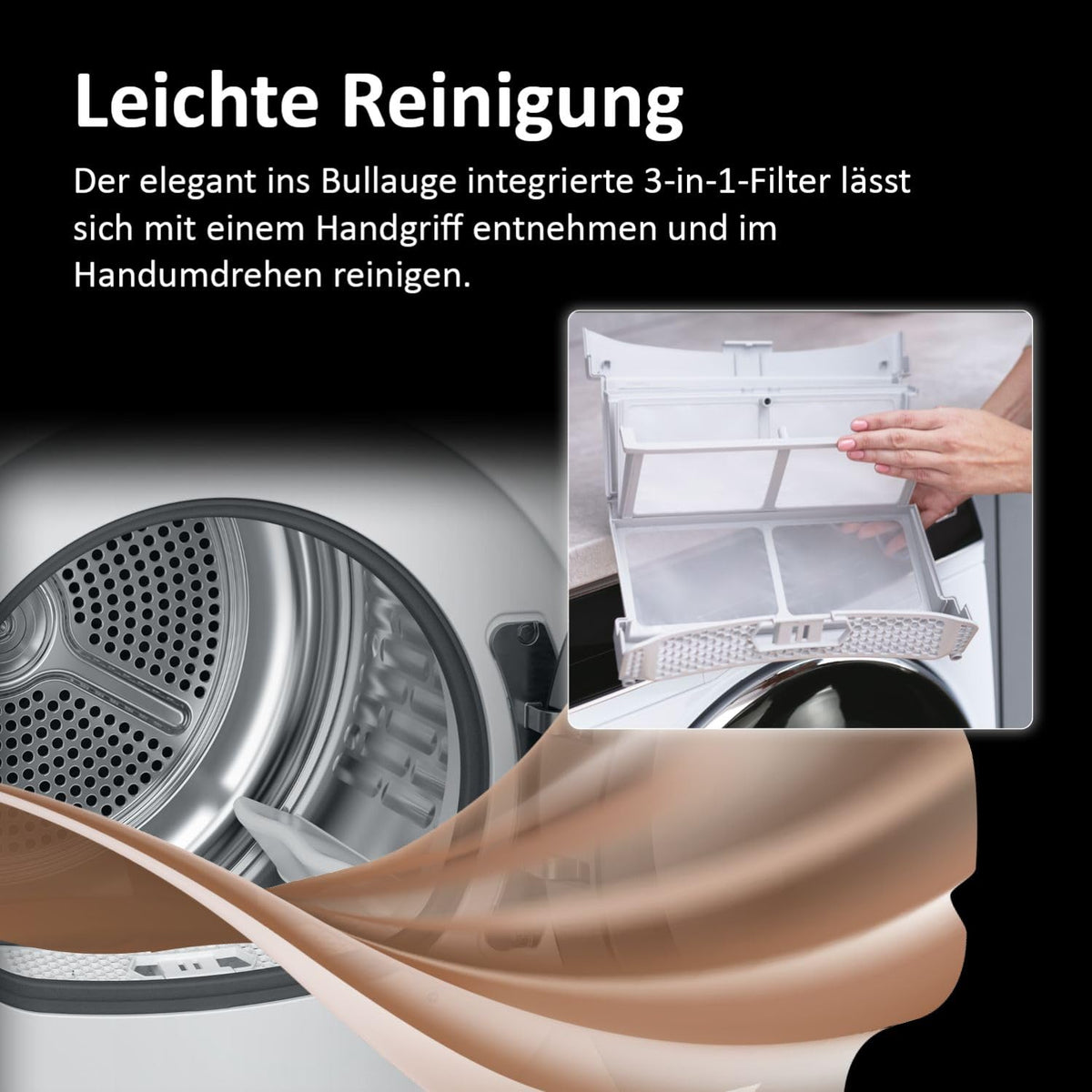 Haier Wärmepumpentrockner 9kg I G7 Serie I Klasse B I AI Power Inverter Motor, iOn Air Fresh, Pillow-Schontrommel, Automatik- & Hygiene-Programm, hOn AppI HD90-B667U1