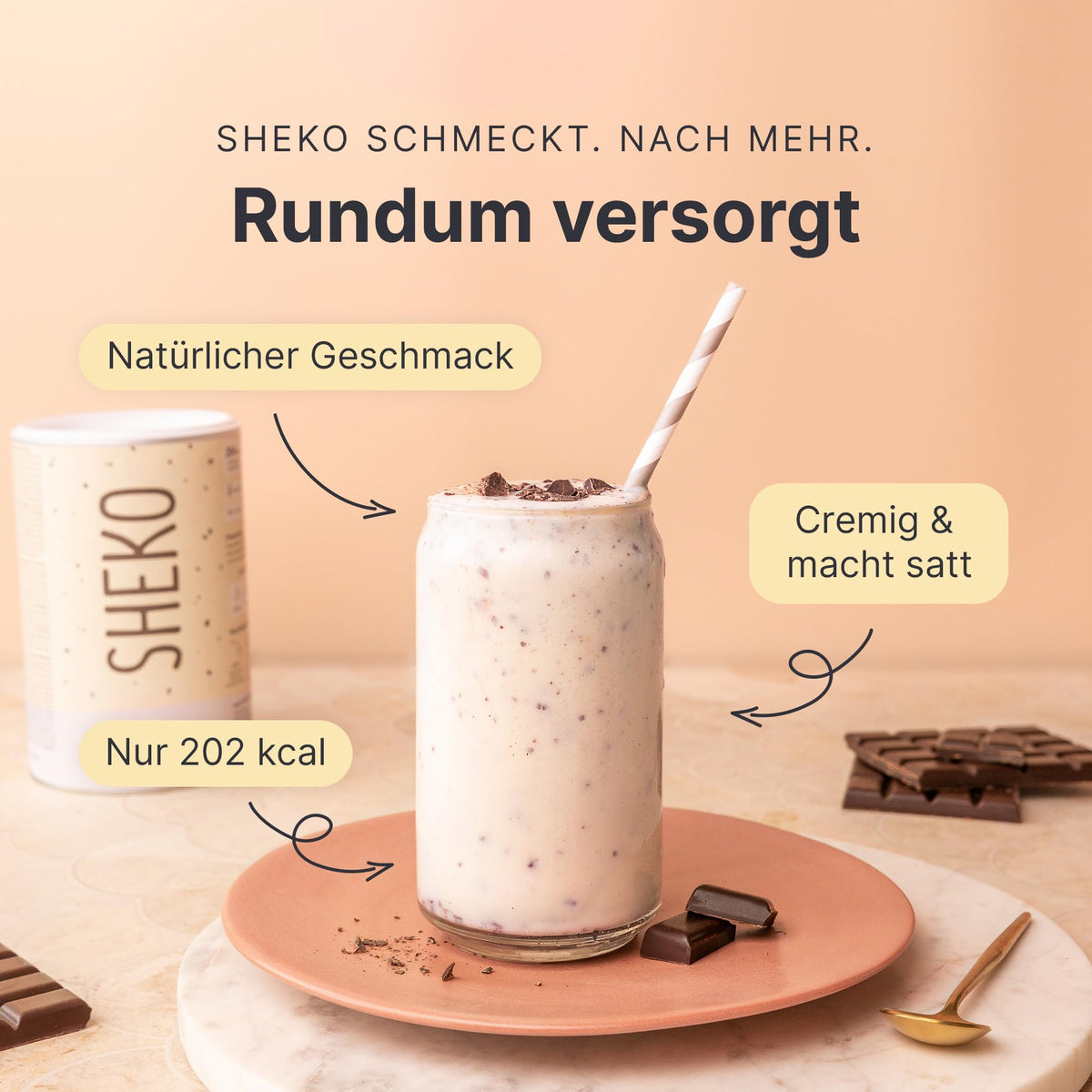 SHEKO Balance Shake Erdbeere – Mahlzeitersatz & Abnehmshake – 378 g