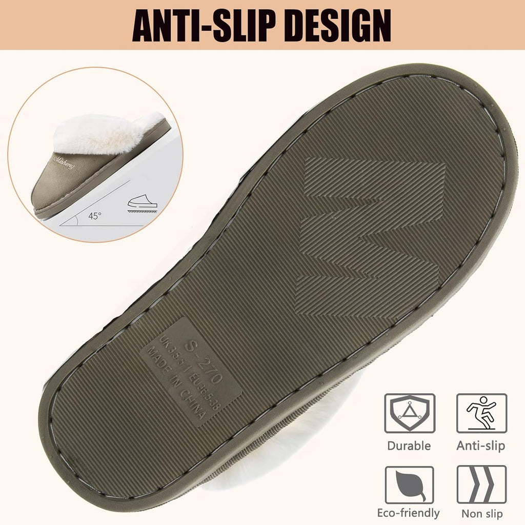 Misolin Damen Herren Hausschuhe Winter Warme Pantoffeln mit Memory-Schaum
